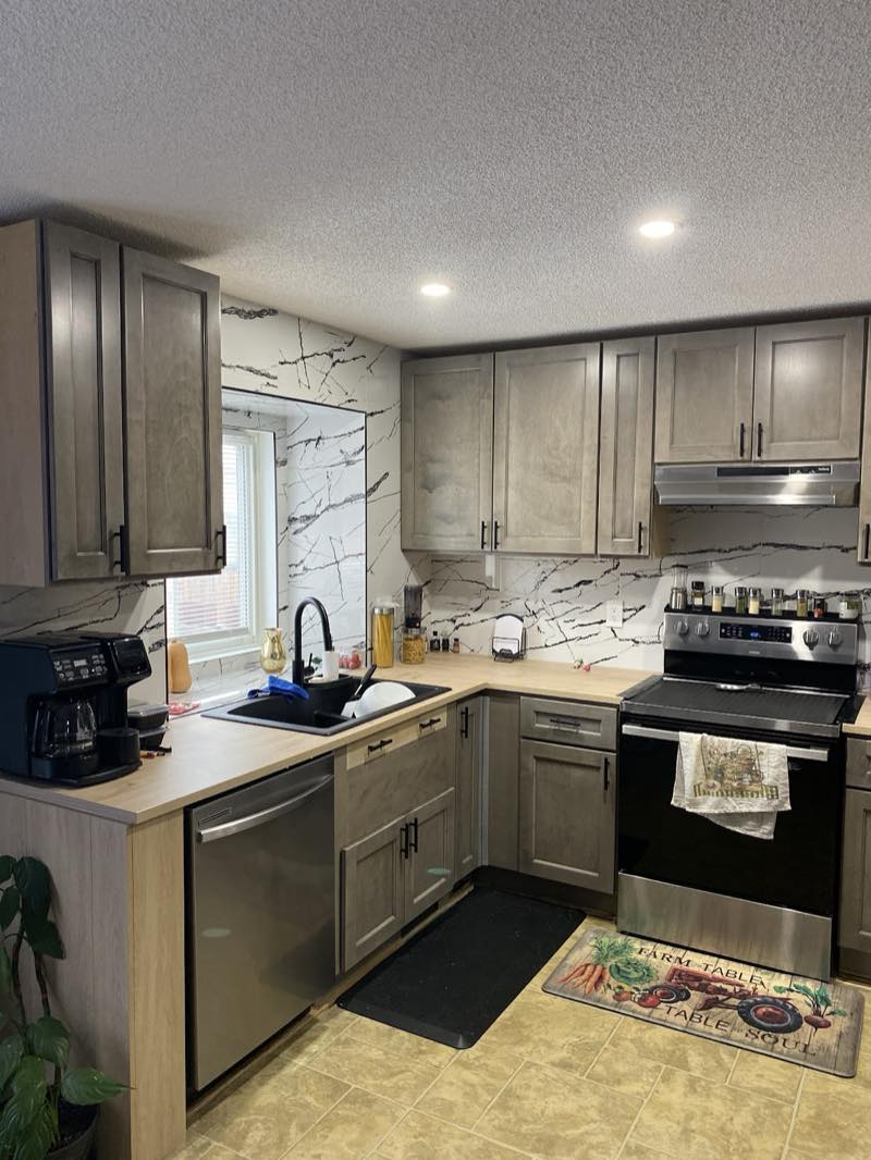 Installed kitchen cabinets from Calgary Liquidator